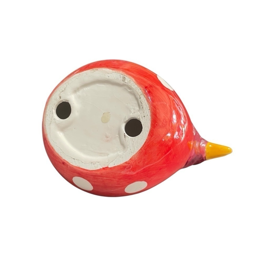 Rooster & Hen Chili Peppers & polka dot Hand Painted ceramic figurine VTG, farm - Picture 12 of 16